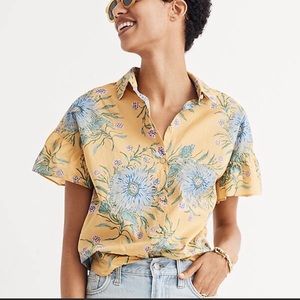 Madewell Painted Blossoms Button Down Shirt
